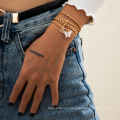 Bracelet à chaîne rétro simple, ensemble de bracelet de papillon blanc de vent sauvage